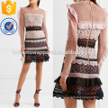 Ruffle-trimmed Guipure Lace Mini Dress Manufacture Wholesale Fashion Women Apparel (TA3054D)